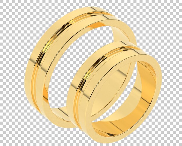 PSD bague en or sur fond transparent illustration de rendu 3d