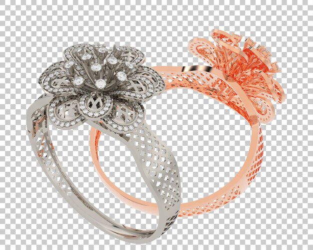 Bague En Or Sur Fond Transparent Illustration De Rendu 3d