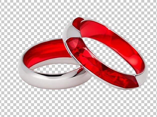 PSD des bagues de mariage rouges