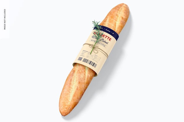 Baguete com Label Mockup, Perspectiva