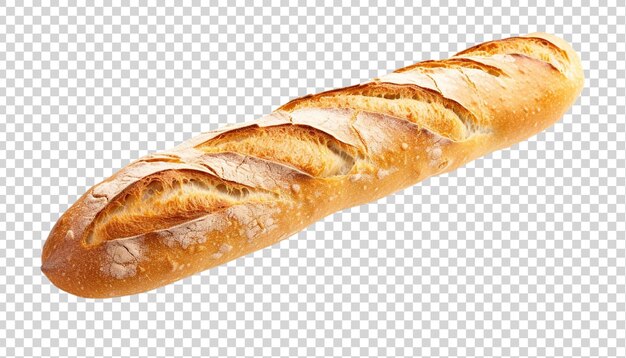 PSD baguete francesa isolada em um fundo transparente vista superior