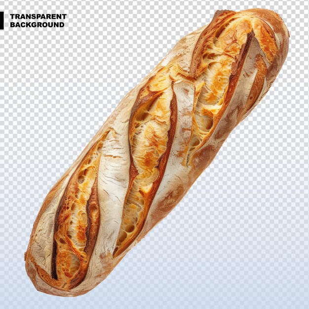 PSD baguette cuite isolée sur un fond transparent