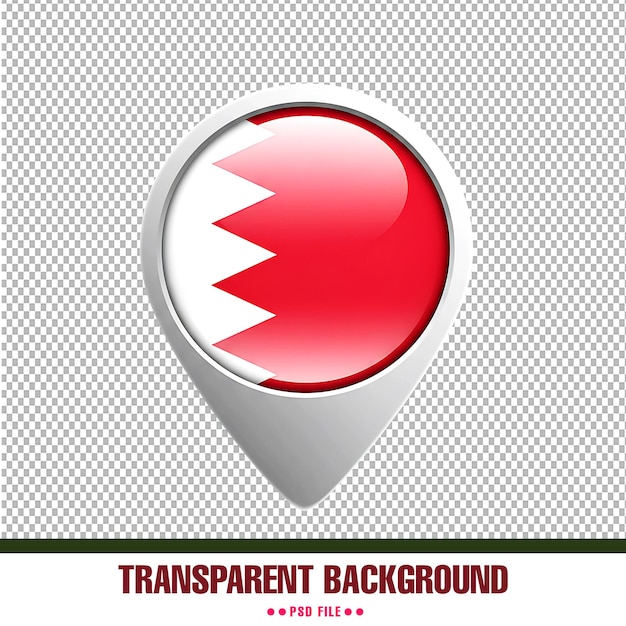 bahrain flag map pin transparent background high resolution image for websites and maps