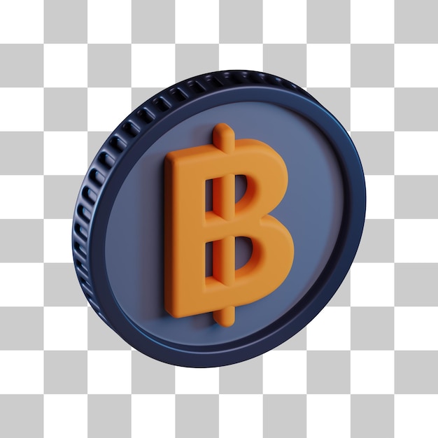 Baht-Münzenwährung 3D-Symbol