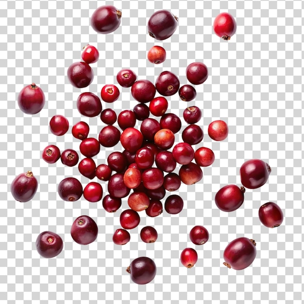 PSD des baies de raisins rouges isolées sur un fond transparent.