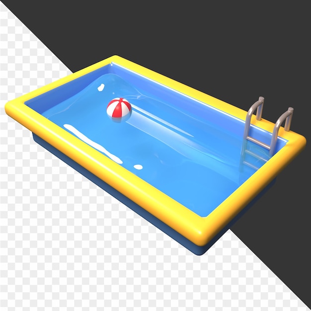 une baignoire jaune avec un volley-ball à l'intérieur