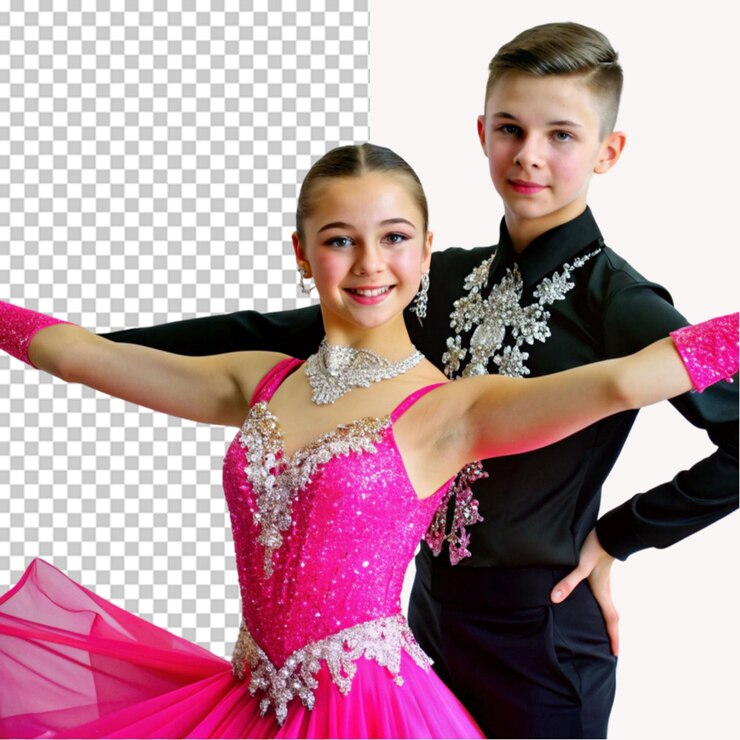 PSD bailarina adolescente en un fondo transparente