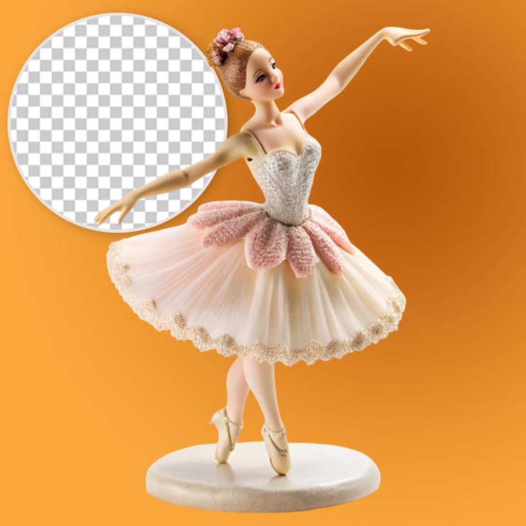 PSD bailarina de ballet bailarina que cubre el pastel