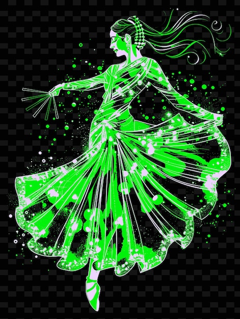 PSD bailarina de flamenco con un vestido vibrante con castañas en la mano po vector ilustración idea de cartel musical