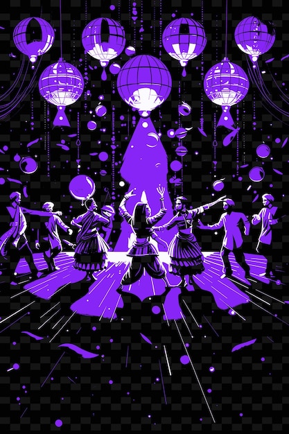 PSD bailarines de bhangra actuando en una boda punjabi con tambores una ilustración vectorial idea de cartel de música