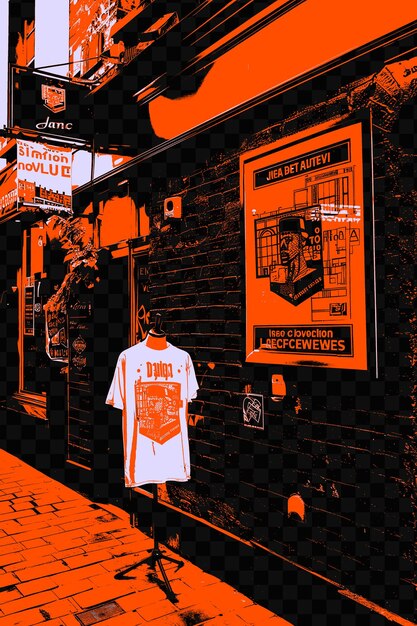 PSD bairro da catedral de belfast com vibrant street scene street psd vector t-shirt tatuagem tinta scape art