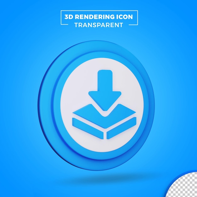 PSD baixar ícone 3d ou mídia social 3d baixar ícone de renderização transparente