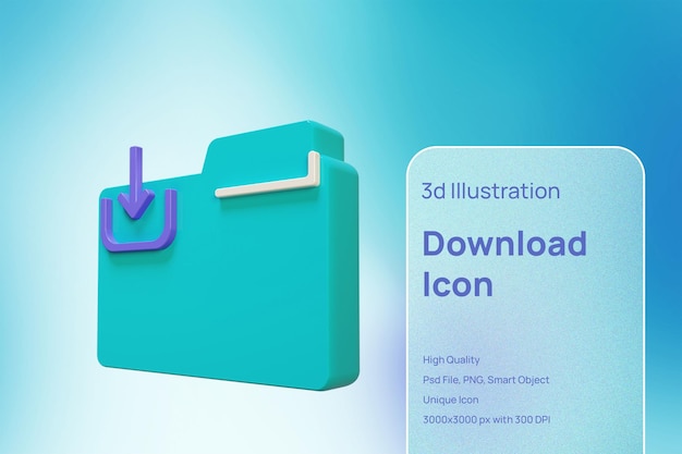 PSD baixe a imagem transparente do ícone com estilo de renderização 3d