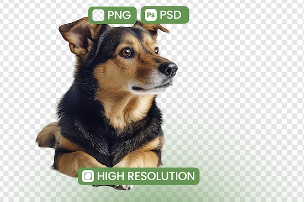 Baixe imagens PNG e PSD de alta resolução de um cão adorável Um companheiro canino encantador Perfeito para projetos com detalhes impressionantes e cores vibrantes Recurso gráfico instantaneamente baixável