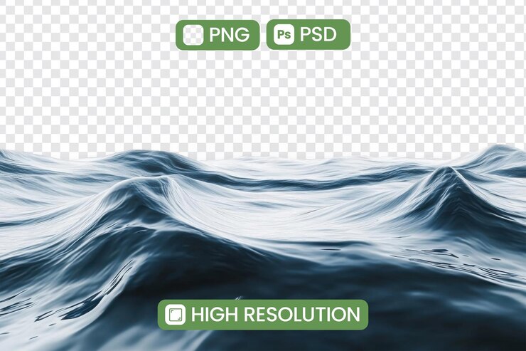 PSD baixe imagens png e psd de ondas oceânicas de alta resolução para projetos de design sem costura perfeitas para texturas de fundo e criações de arte digital com tema de água tranquila
