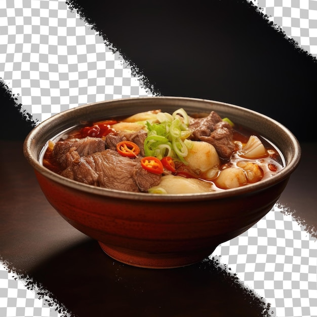 Bak Kut Teh Ou Rou Gu Cha Isolé Sur Un Bol De Fond Pastel La Nourriture Chinoise Est Populaire Avec Des Ingrédients Principaux De Côtes De Porc Vermicelli Bouillon D'herbes Complexe Légumes Et épices Isolé De Près