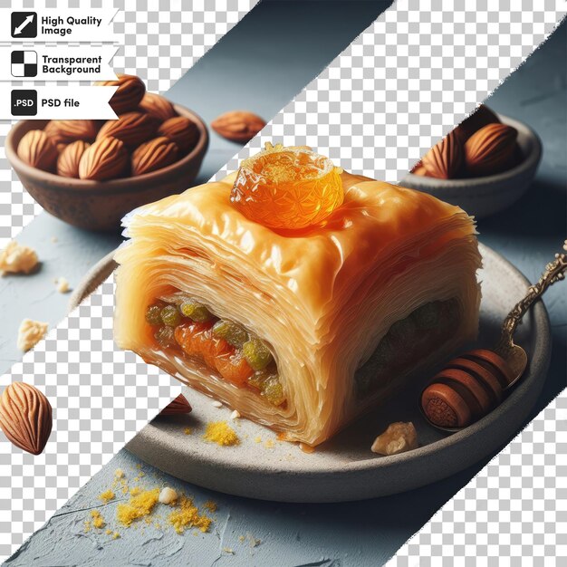 PSD baklava doce e deliciosa em fundo transparente