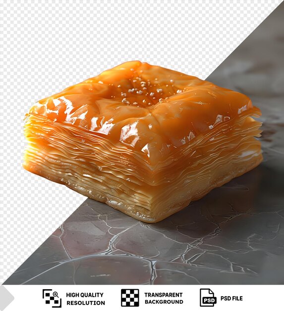 PSD baklava de fondo transparente en una mesa