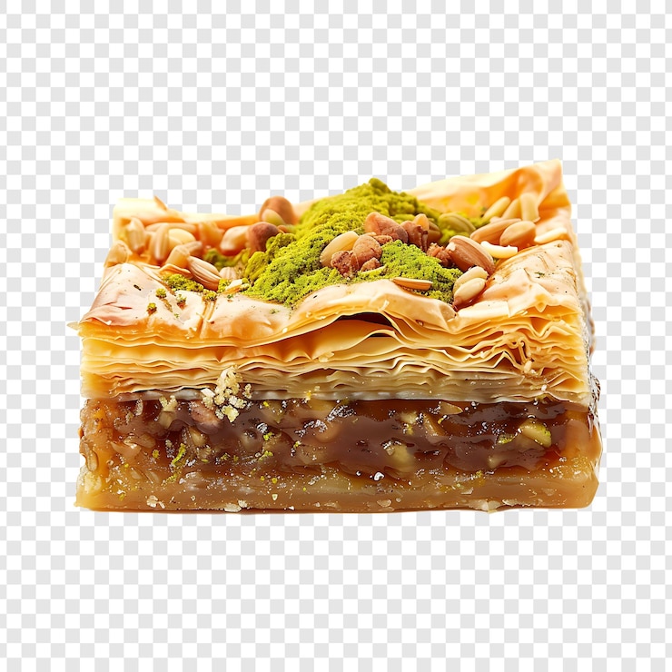 PSD baklava en un fondo transparente