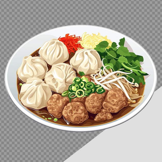 PSD bakso png-platte, isoliert auf durchsichtigem hintergrund