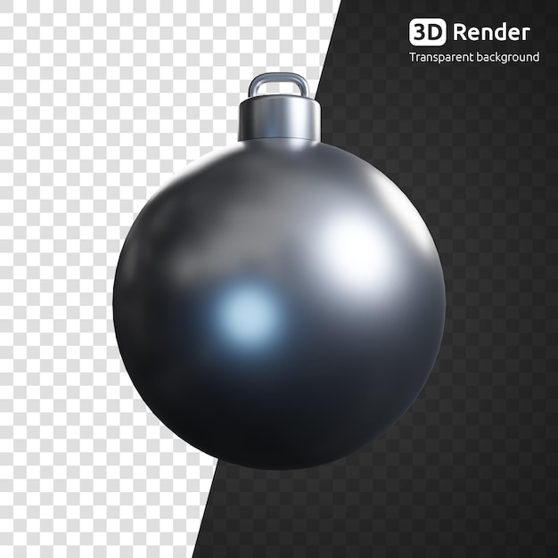 PSD bal de noël argent rendu 3d isolé