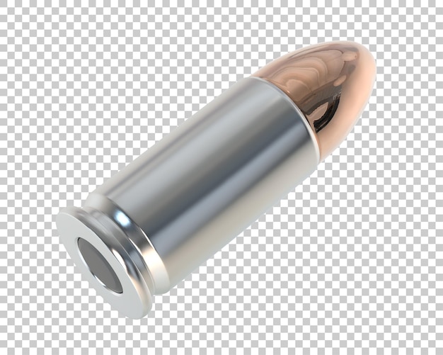 PSD la bala aislada en el fondo de la ilustración de renderización 3d