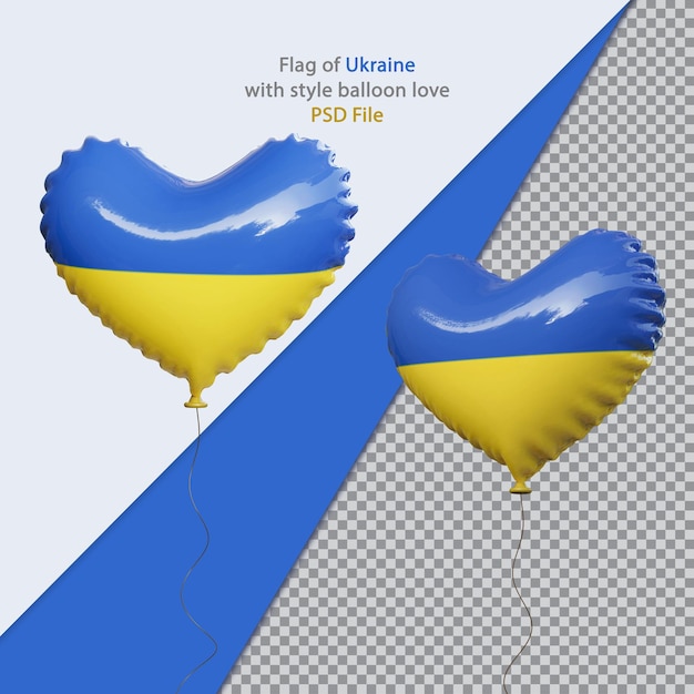 Balão amor bandeira nacional da ucrânia realista