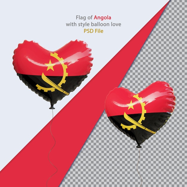 PSD balão amor bandeira nacional de angola realista