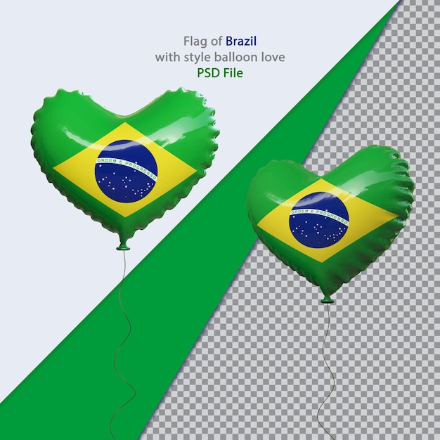 Balão amor bandeira nacional do brasil realista