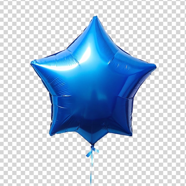 PSD balão azul com forma de estrela isolado em fundo transparente