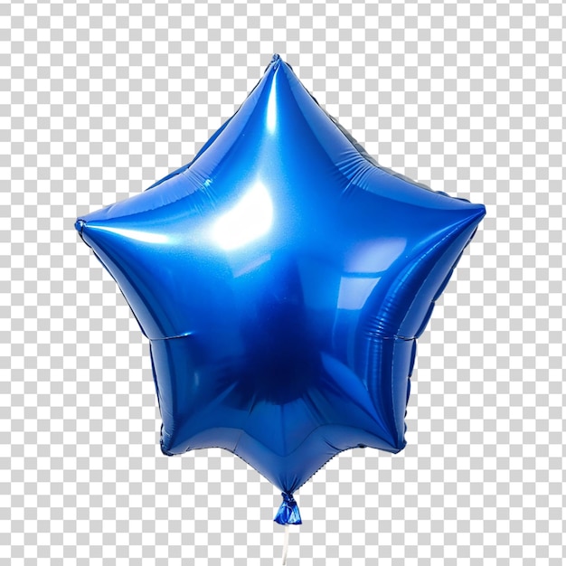 PSD balão azul com forma de estrela isolado em fundo transparente