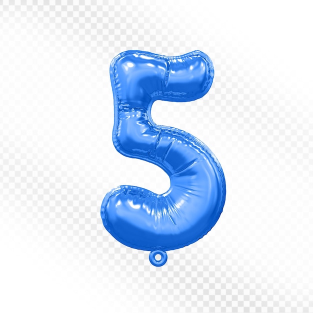 Balão Azul Número 5