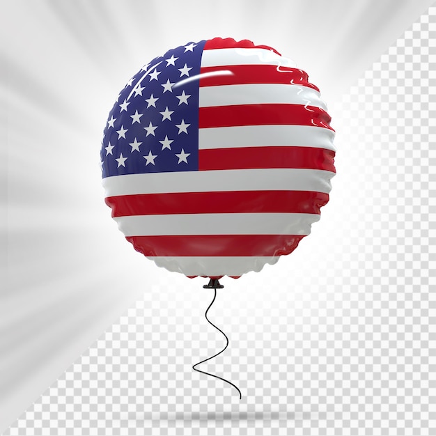 PSD balão bandeira 3d dos estados unidos