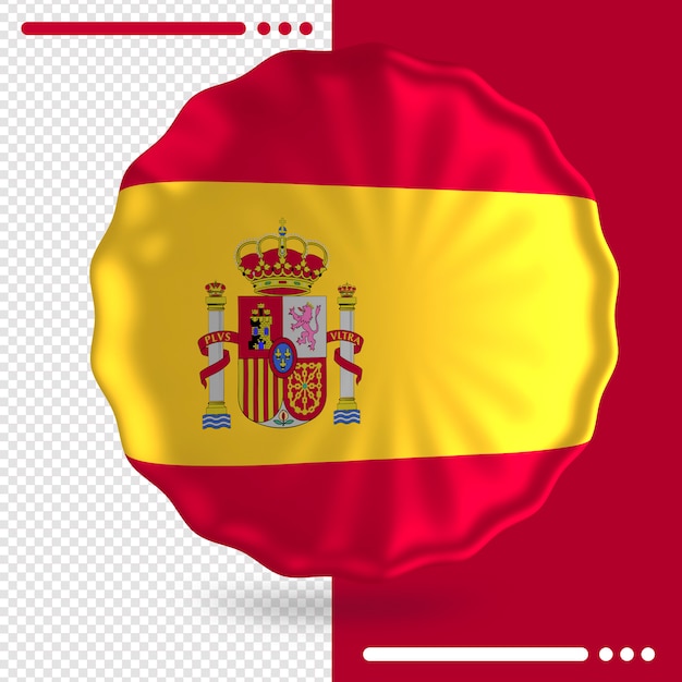 PSD balão com a bandeira da espanha em renderização 3d