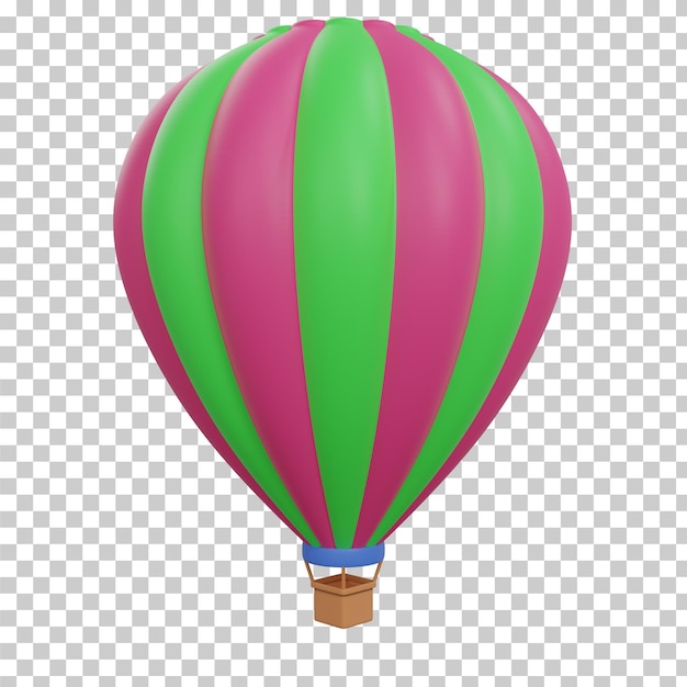 PSD balão de ar quente de renderização 3d isolado