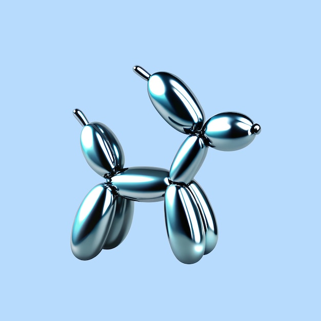 Balão de cão metálico 3D