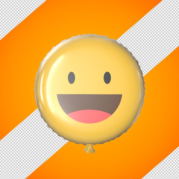 PSD balão de emoji de sorriso de renderização 3d