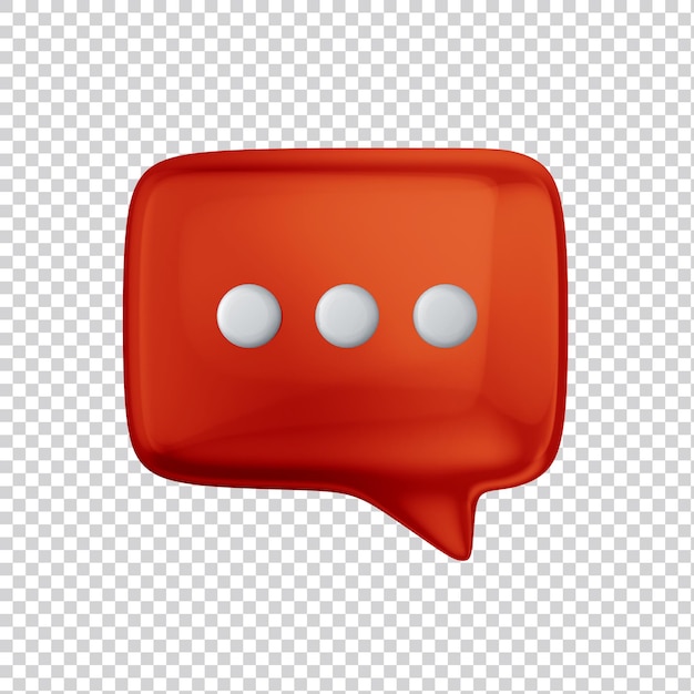 Balão de fala brilhante renderização em 3d para mídia social