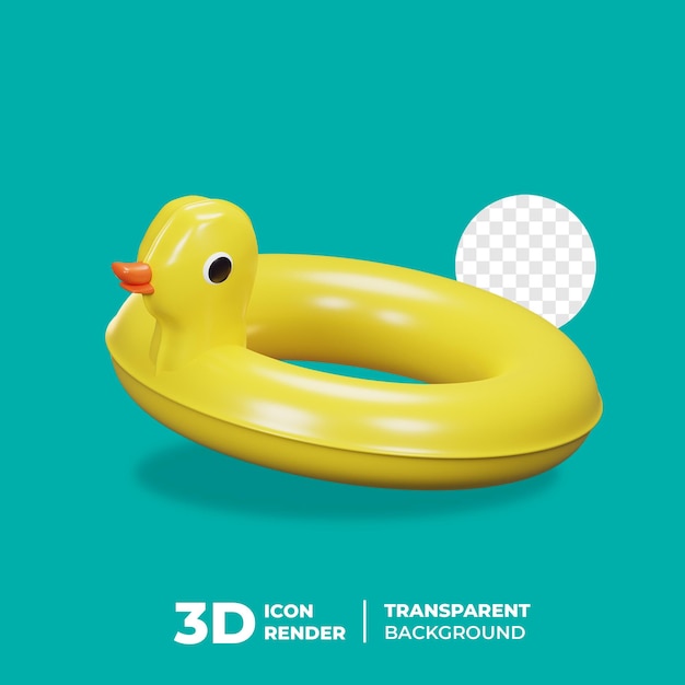 PSD balão de pato de verão ícone 3d