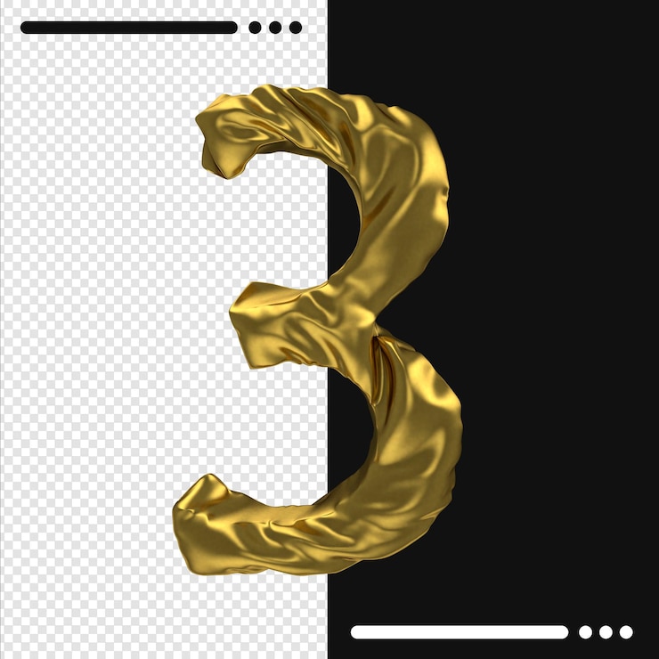 PSD balão de renderização 3d número 3