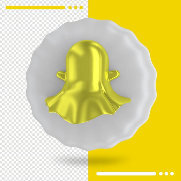 Balão e logotipo de renderização 3d do snapchat