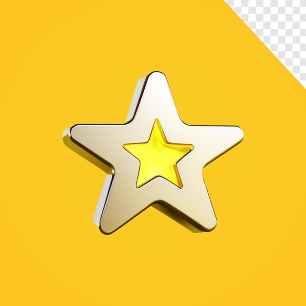 PSD balão estrela com fundo amarelo conceito de verão renderização 3d