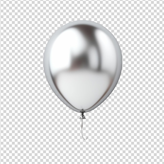 PSD balão prateado isolado em fundo transparente