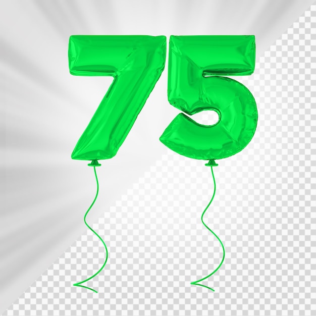 PSD balão verde número 75