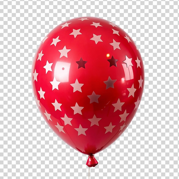 PSD balão vermelho com forma de estrela isolado em fundo transparente