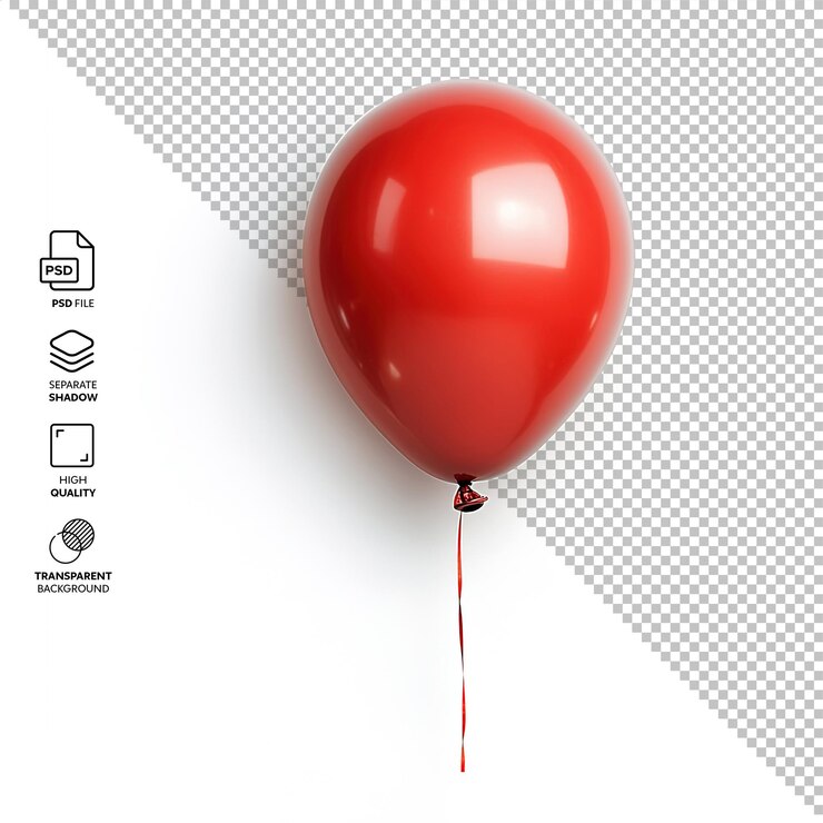 PSD balão vermelho isolado sem fundo
