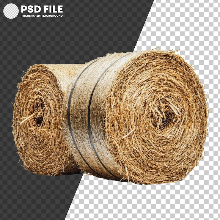 PSD balas de paja apiladas en una granja rural de papua nueva guinea