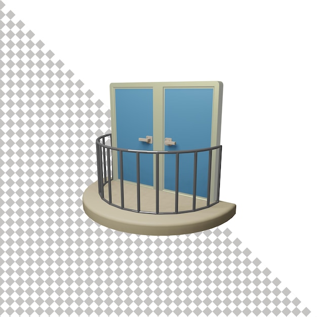 Balcón icono 3d