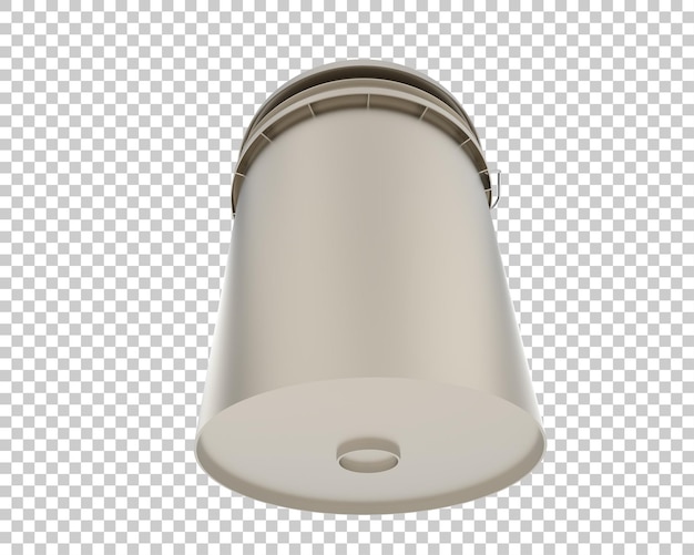 Balde de tinta isolado na ilustração de renderização 3d de fundo transparente