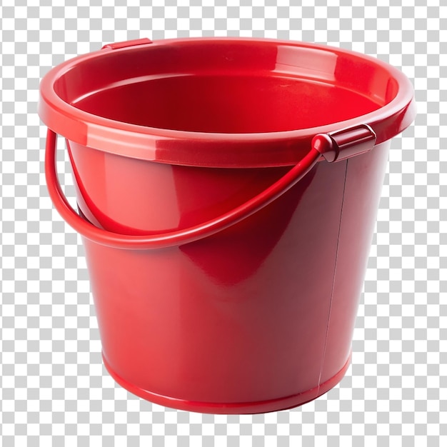 PSD balde vermelho isolado em fundo transparente